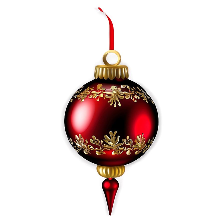 Shiny Red Christmas Ornament Png Xua PNG