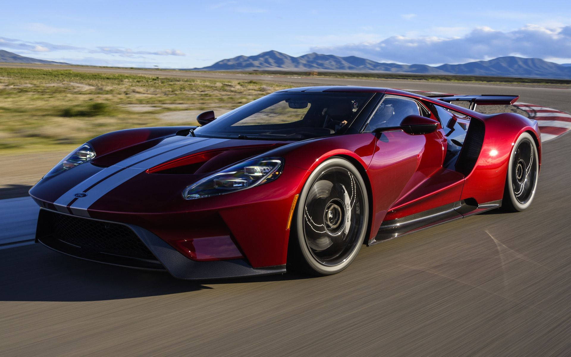Shiny Red Ford Gt Sports Car Wallpaper