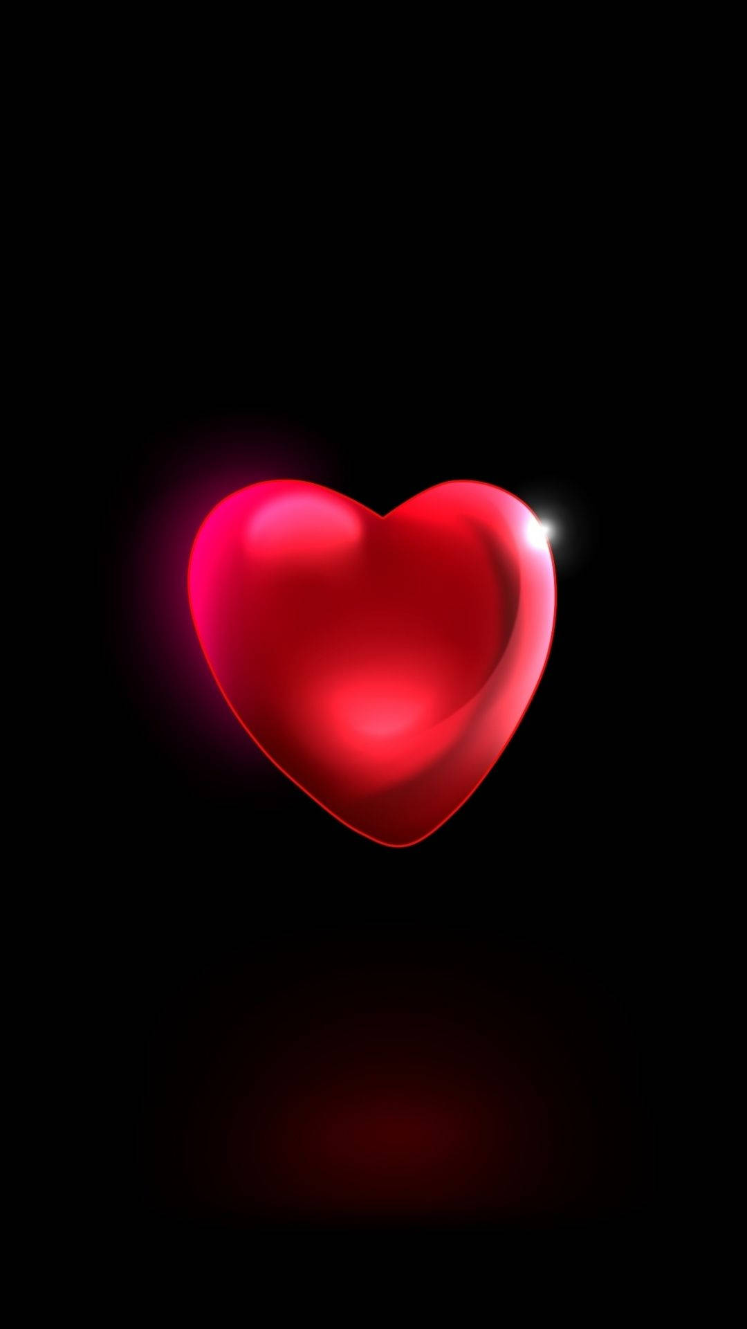 Shiny Red Heart Aesthetic Wallpaper