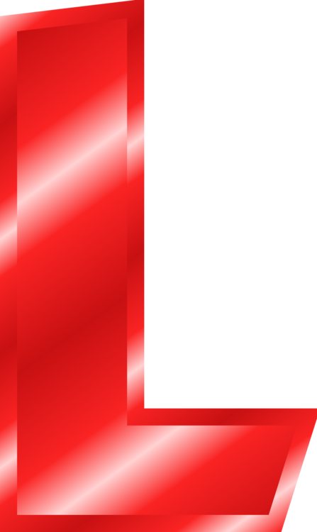 Shiny Red Letter L Graphic PNG