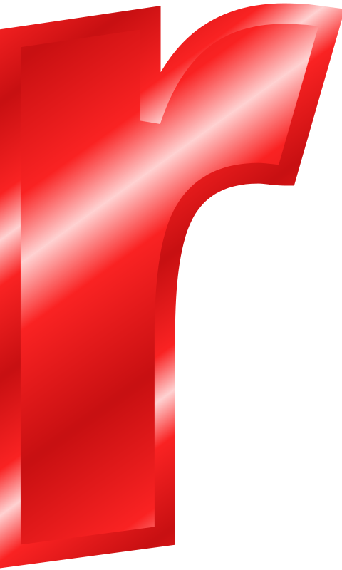 Shiny Red Letter R Graphic PNG
