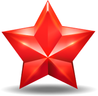 Shiny Red Star Graphic PNG