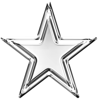 Shiny Silver Star PNG