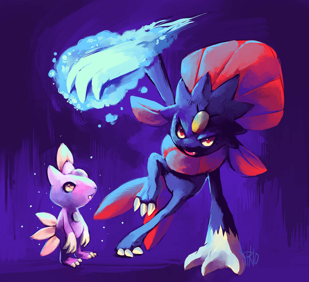 Shiny Sneasel With Weavile Wallpaper