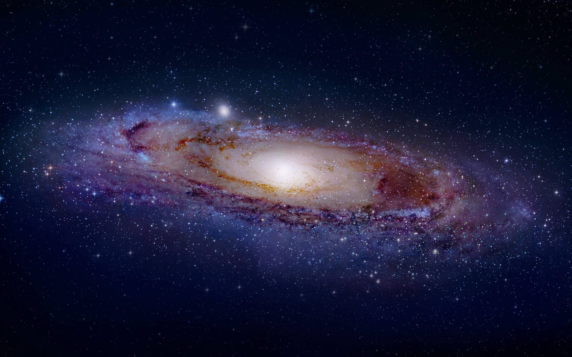 Shiny Stars On Sky With Andromeda Galaxy Wallpaper