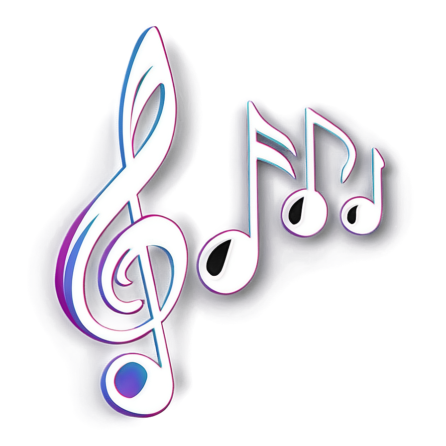 Shiny White Music Notes Png Chv8 PNG