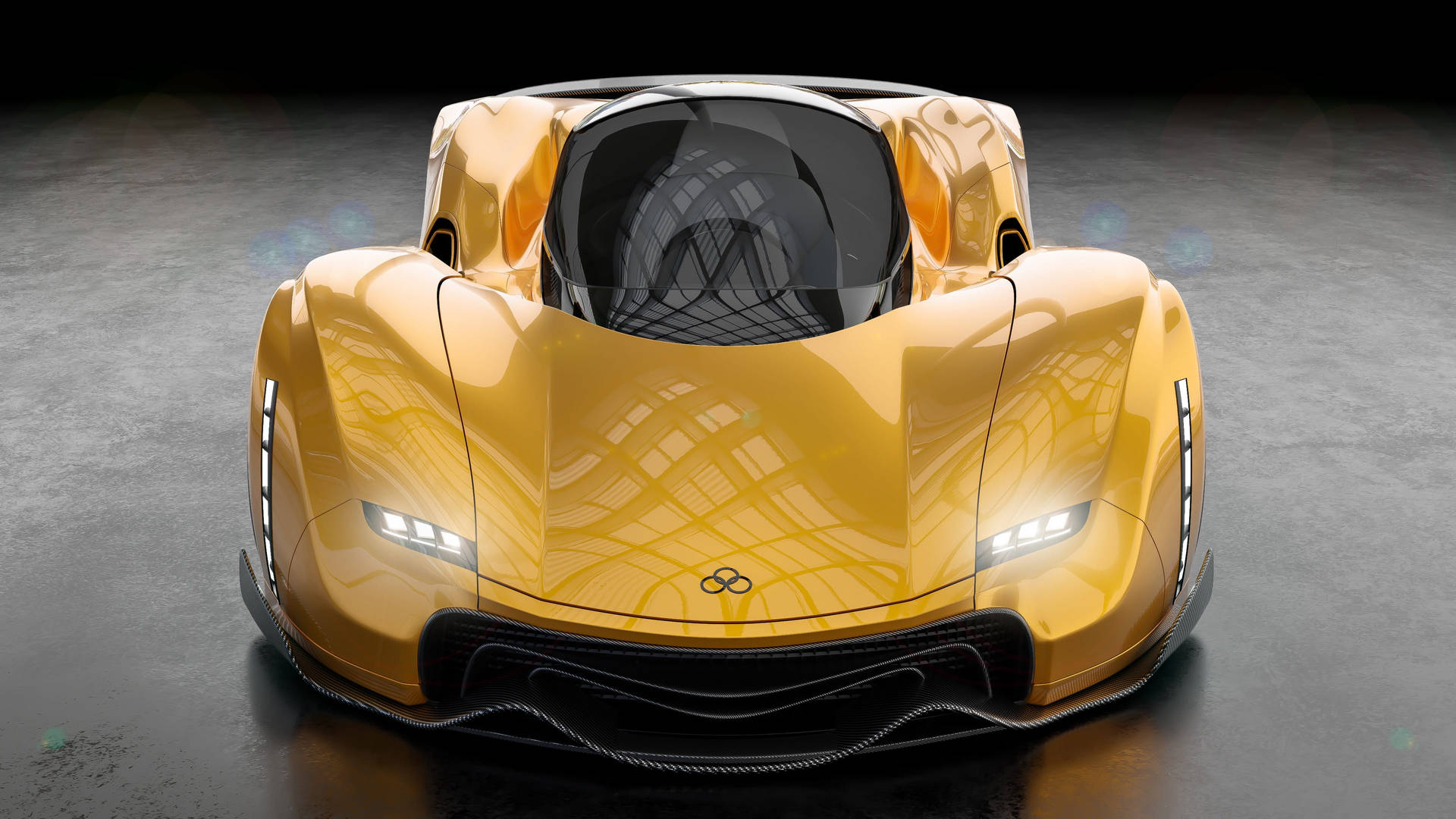 Shiny Yellow 3D Car Wallpaper
