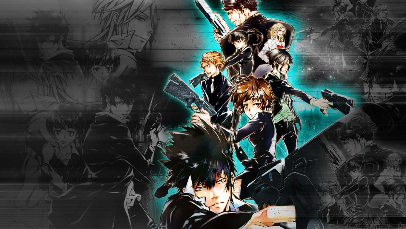 Shinya Kogami in action in the animated series Psycho-Pass Wallpaper