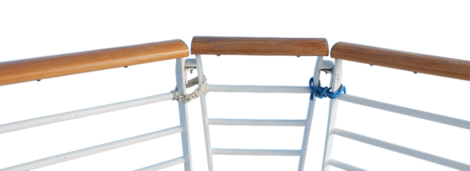 Ship Ladderand Railings Against Black Background PNG