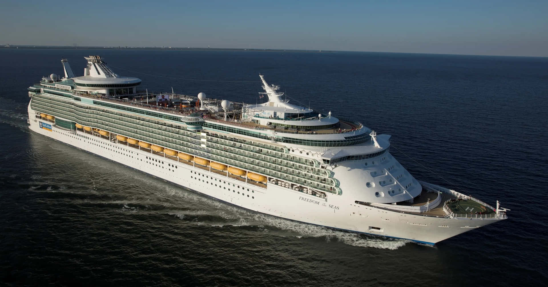 A majestic cruise ship with two pools and a variety of amenities to explore