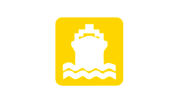 Ship Silhouette Icon Yellow Background PNG