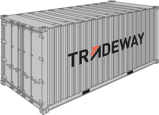 Shipping Container Tradeway Graphic PNG