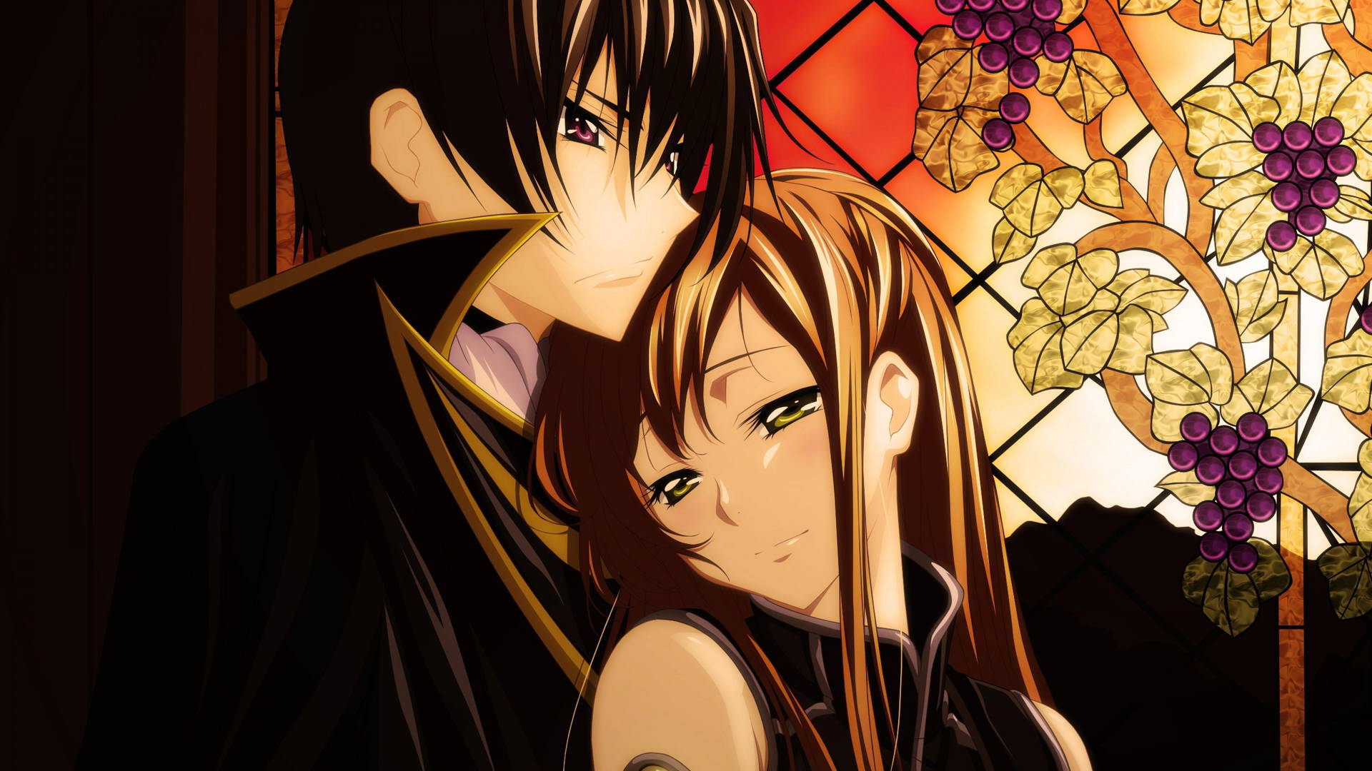 Download Shirley Leaning On Lelouch Lamperouge Wallpaper | Wallpapers.com