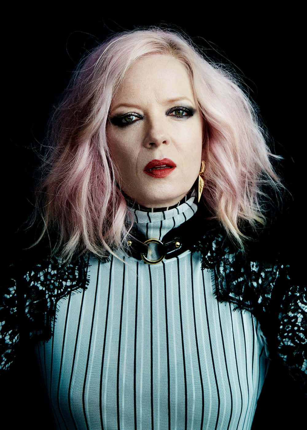 Shirley Manson Pink Hair Portrait Wallpaper
