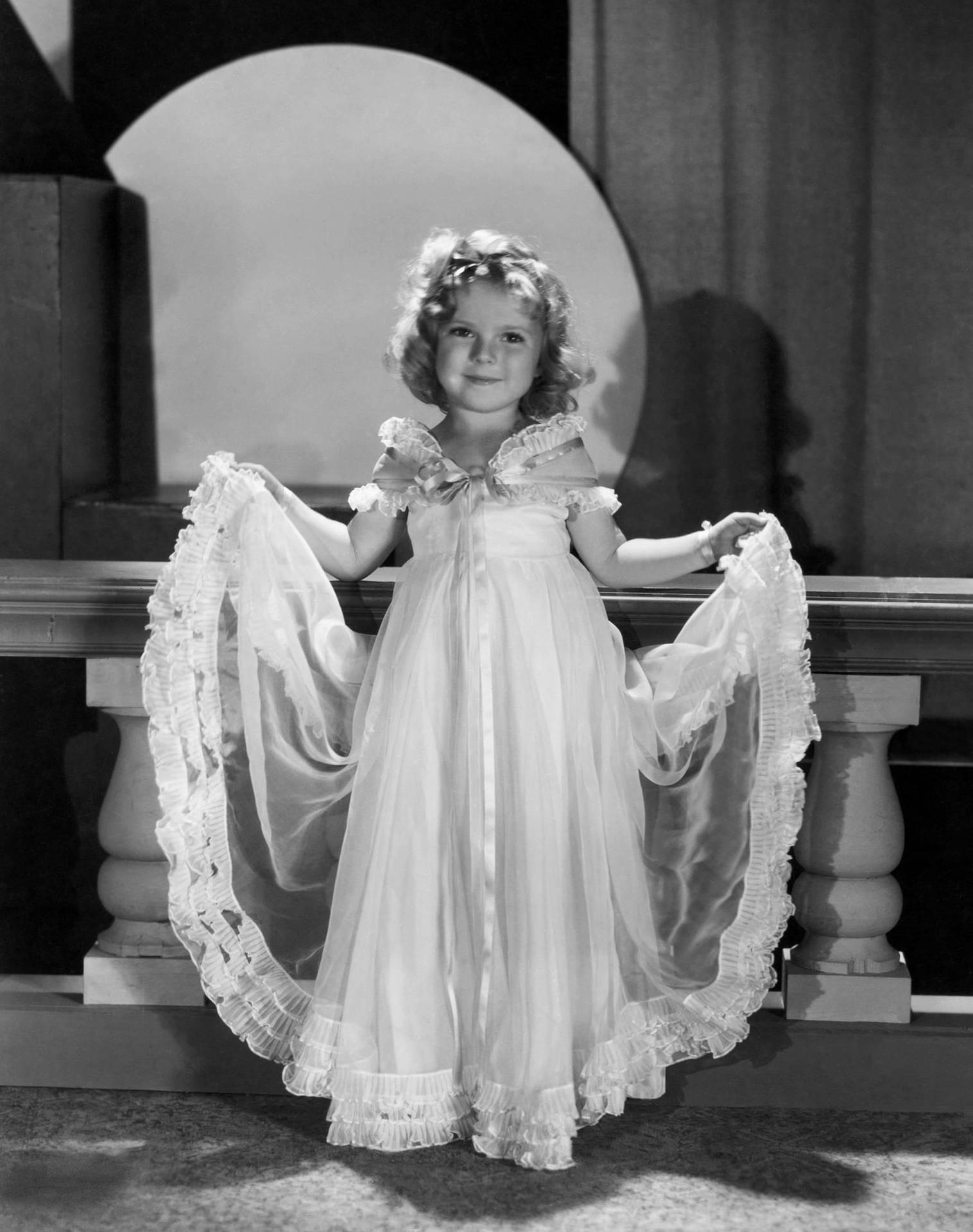 Shirley Temple In A White Dress Wallpaper