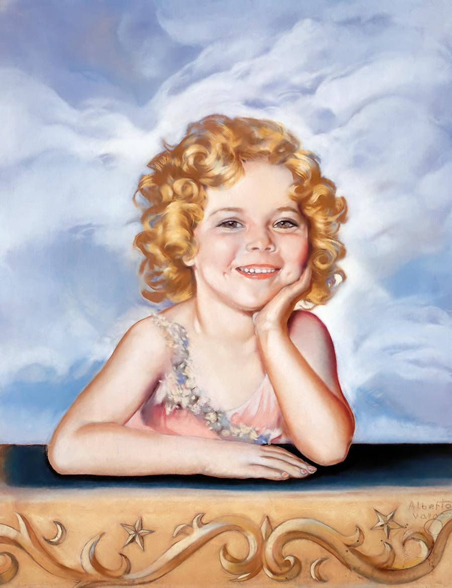 Shirley Temple Malet Portræt Wallpaper