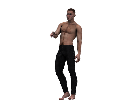Shirtless Man3 D Model PNG