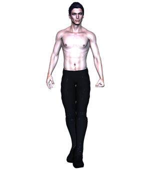 Shirtless3 D Model Man Standing PNG