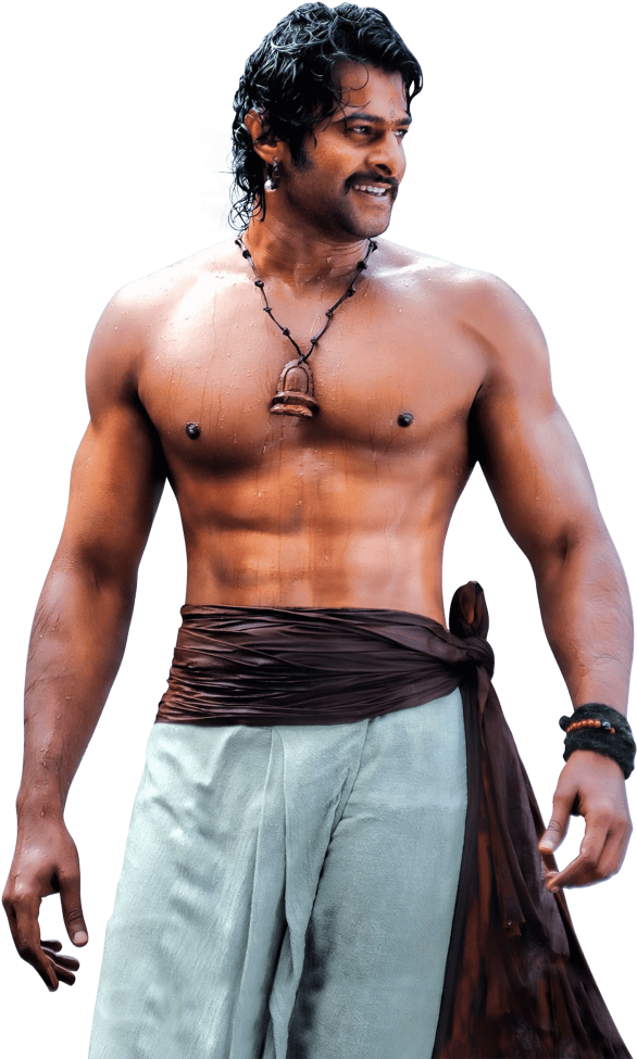 Shirtless_ Actor_in_ Traditional_ Attire PNG