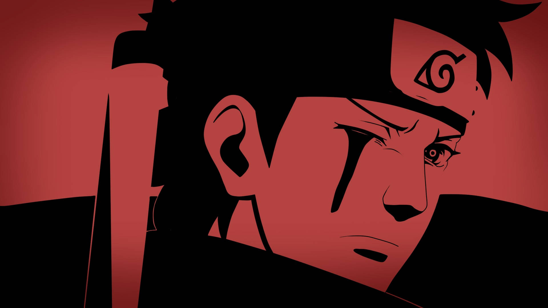 Majestic illustration of Shisui in Vibrant Red and Black Wallpaper