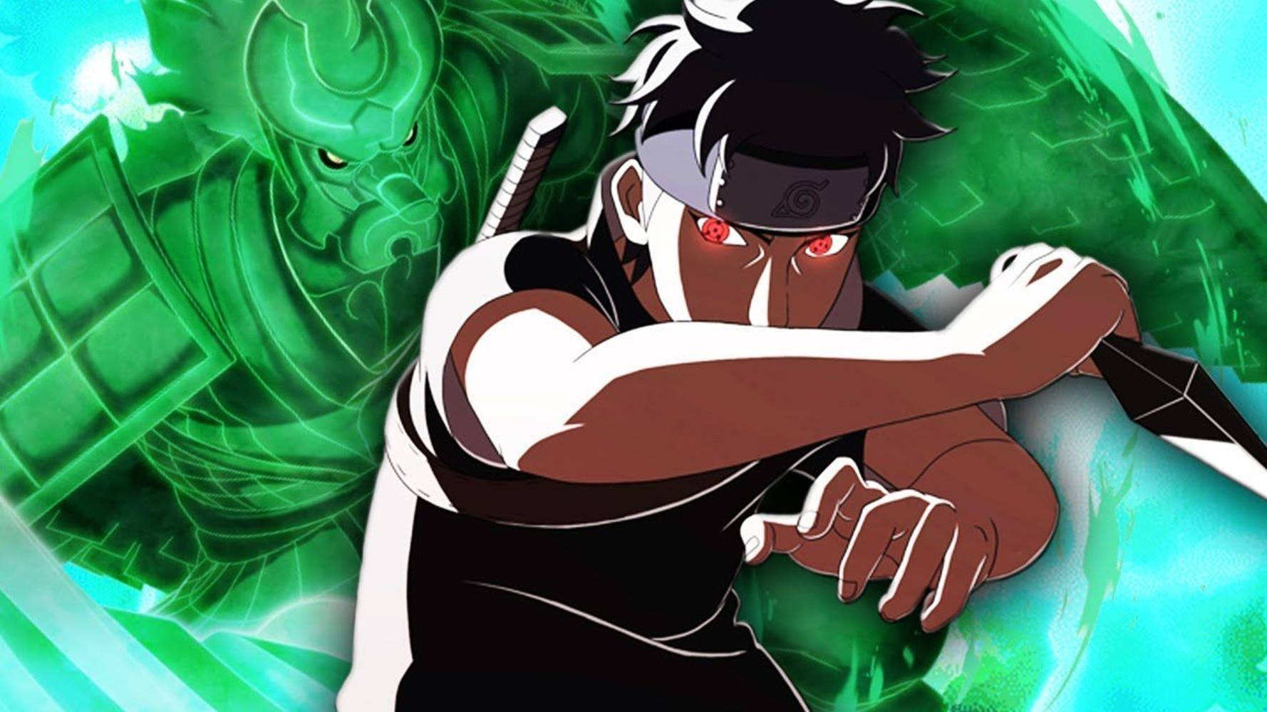Shisuiuchiha Naruto Estética Verde Fondo de pantalla
