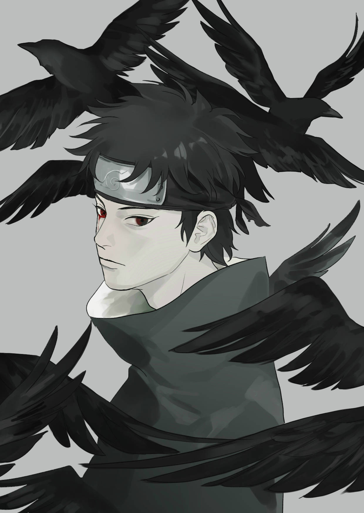 Shisui With Black Crows Wallpaper