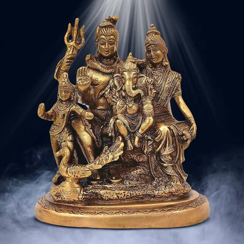 Shiv Parivar Brass Figurine