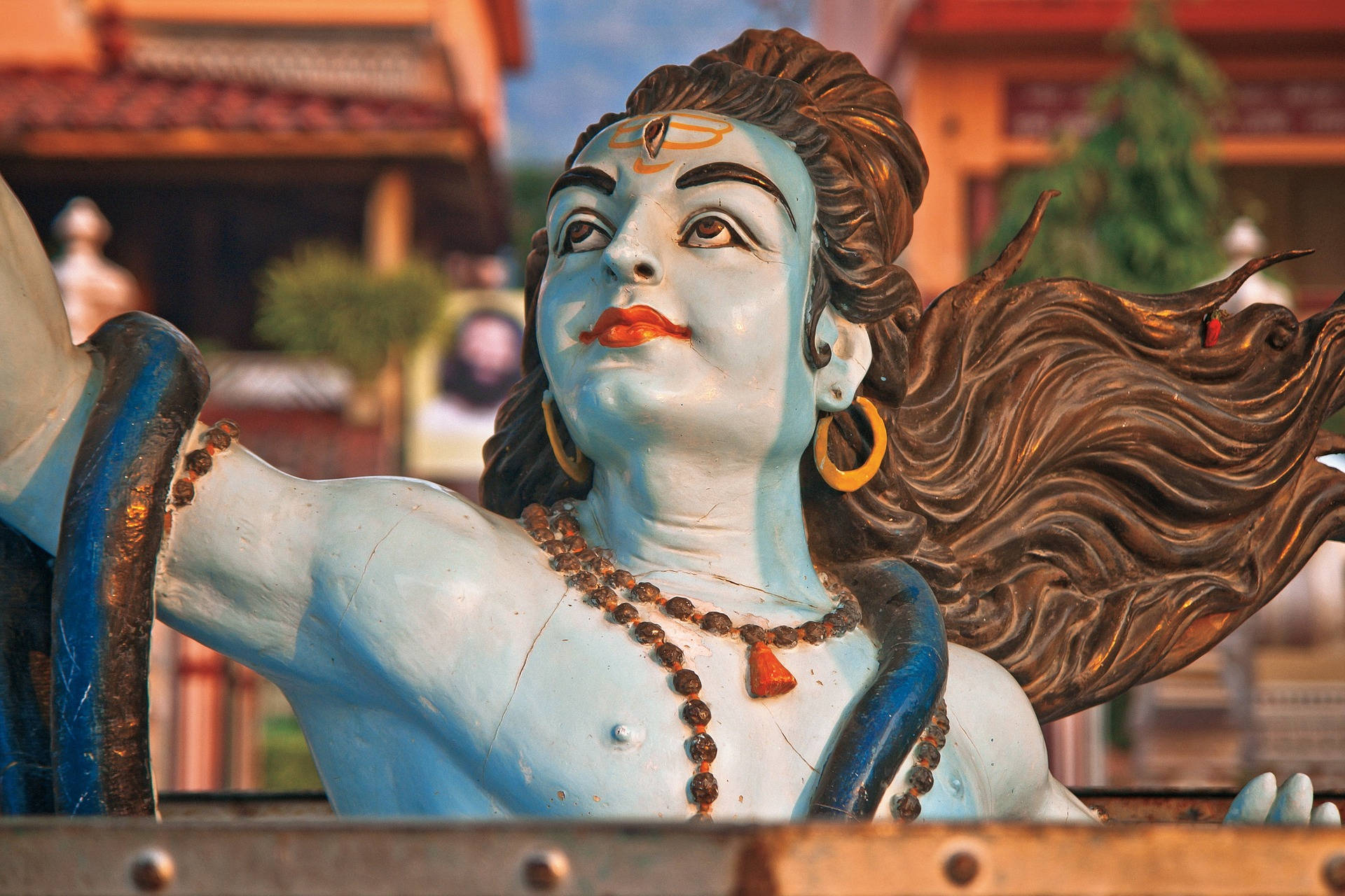 Shiv Shankar Blå Statue Baggrundsbillede Wallpaper