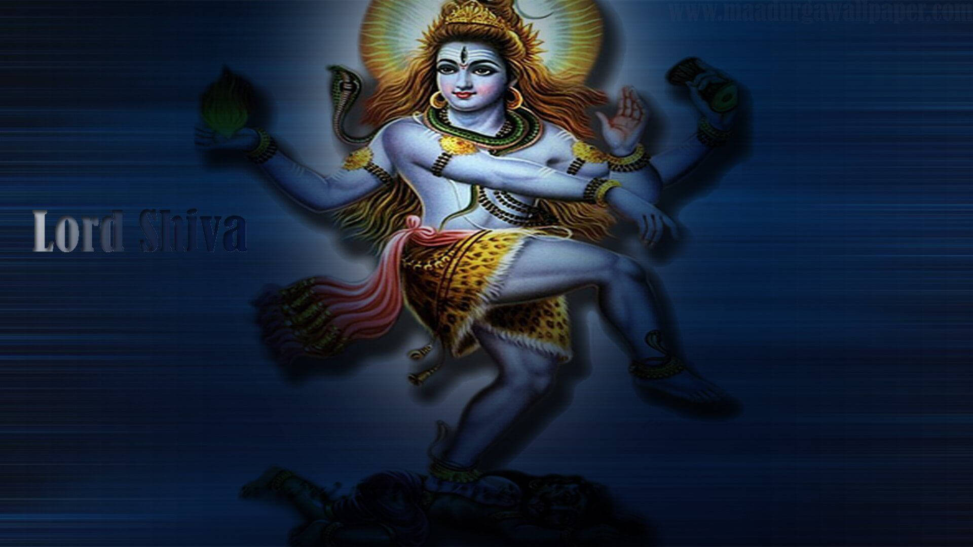 Shiv Tandav Blue Aesthetic Dancing With Arms Wallpaper