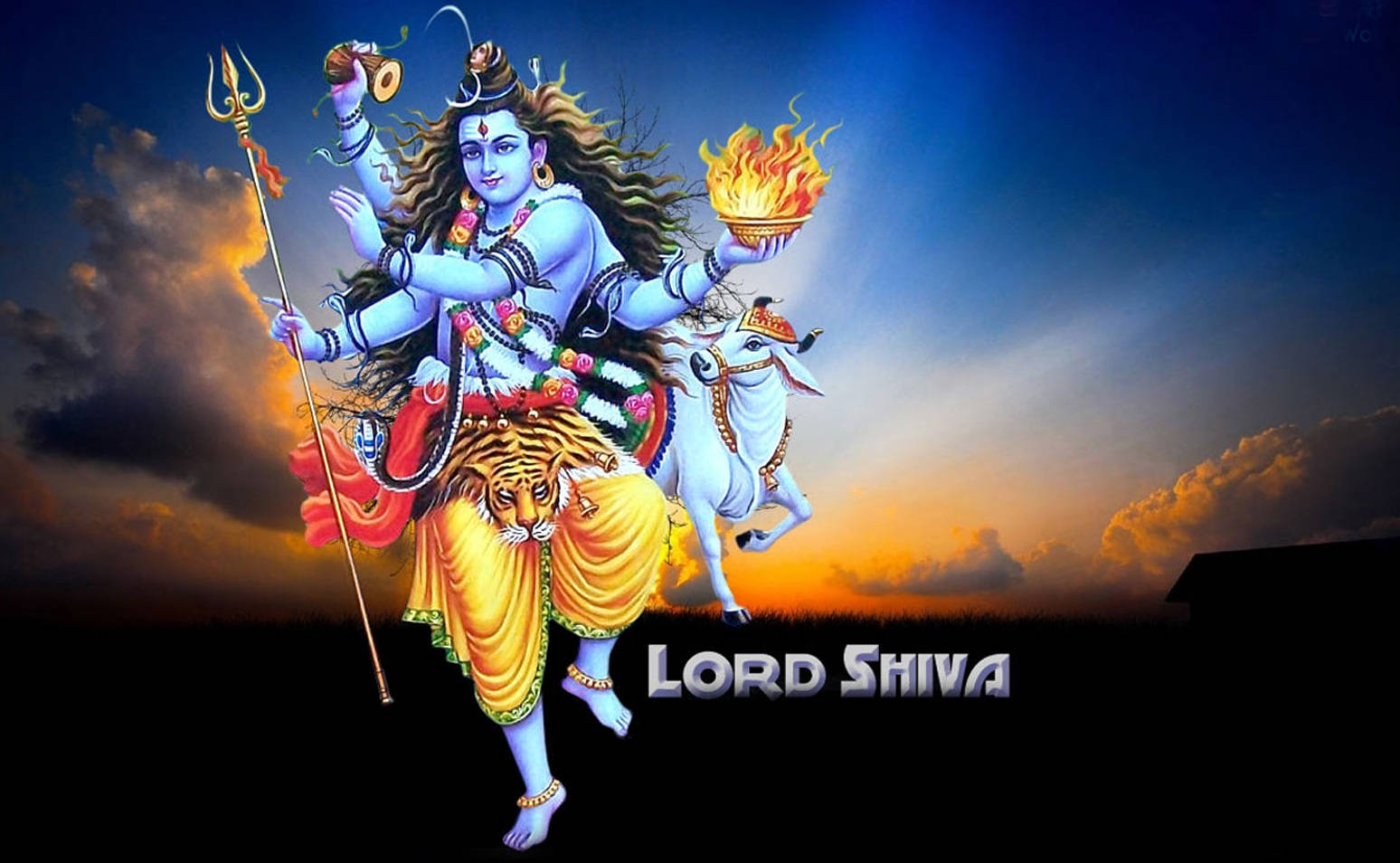 Download Shiv Tandav Dancing In Sunset Sky Wallpaper | Wallpapers.com