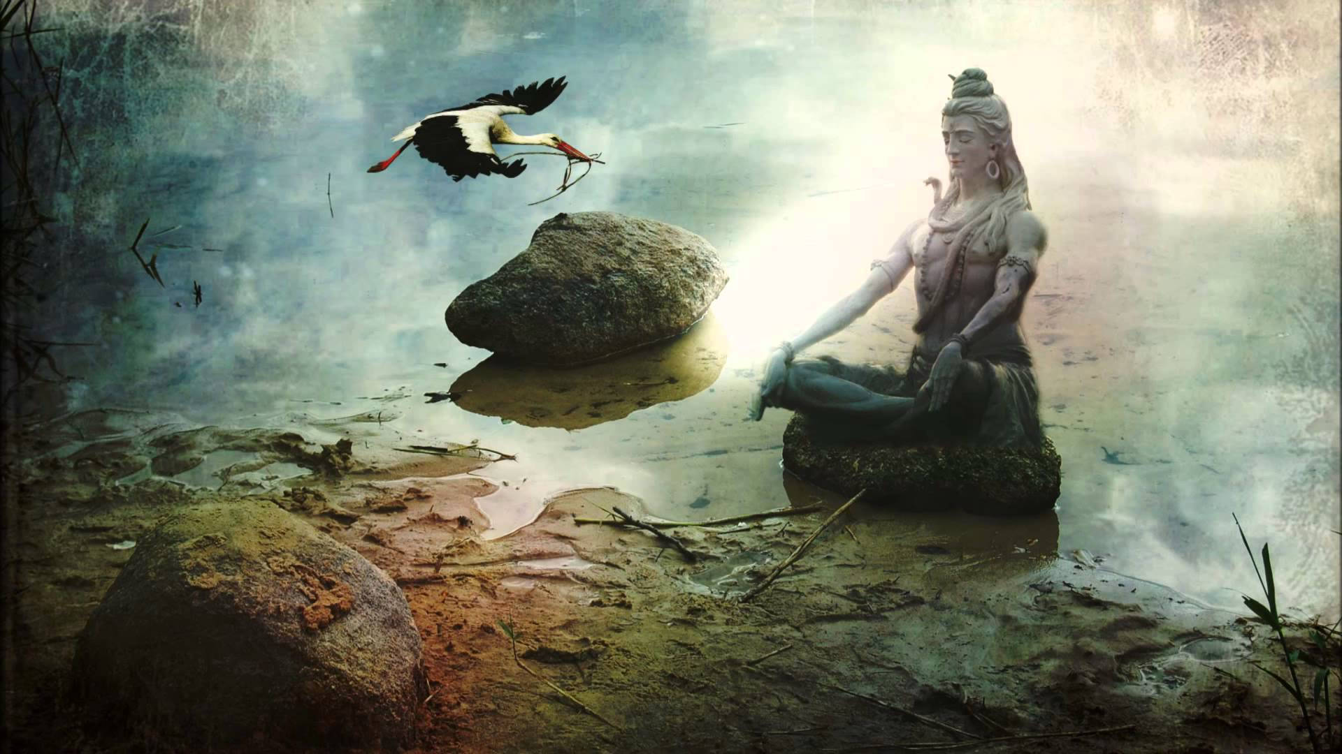 Download Shiv Tandav Shiva Meditating On Rock Wallpaper 
