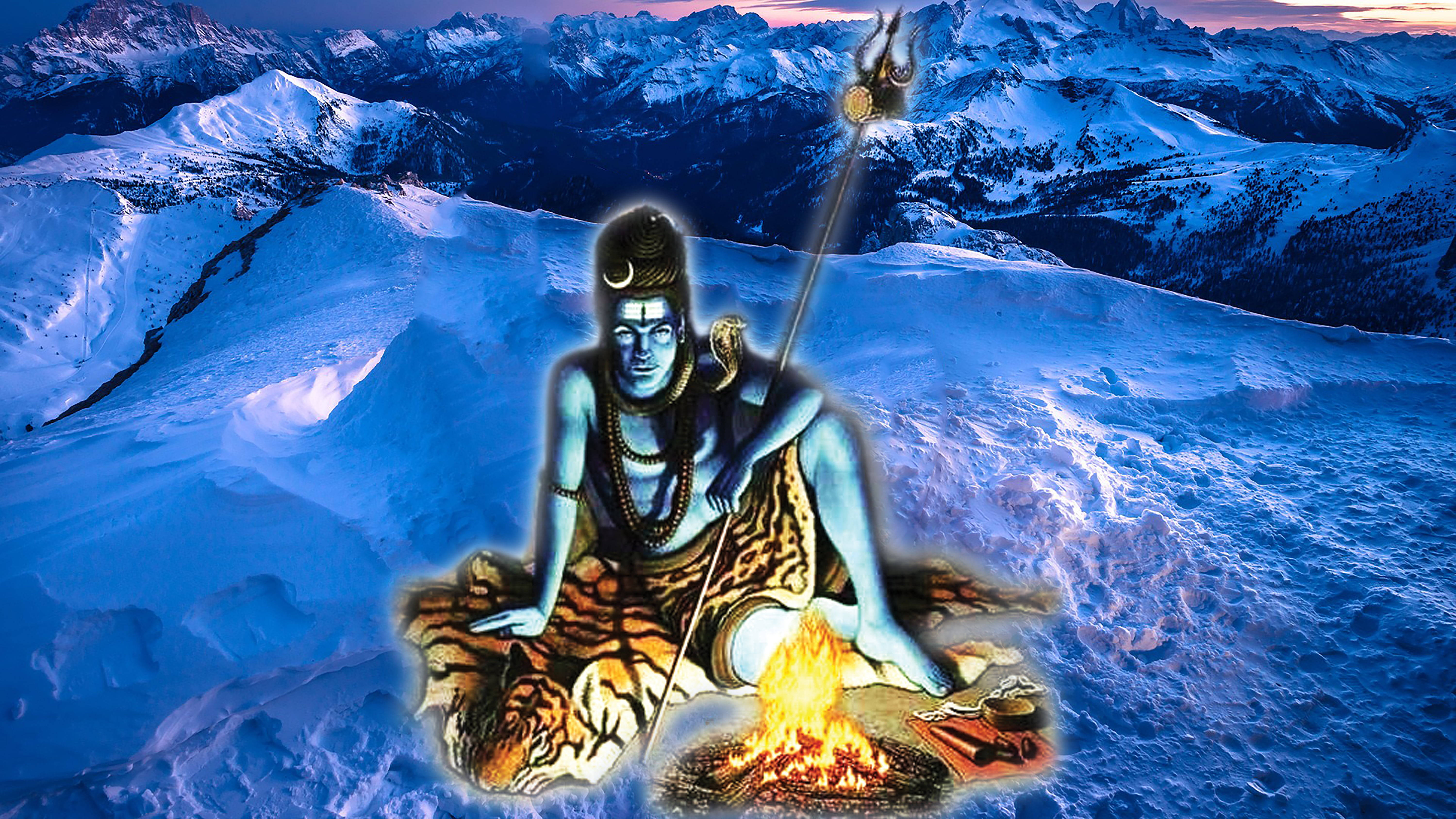 Shiv Tandav Shiva On Snow Wallpaper
