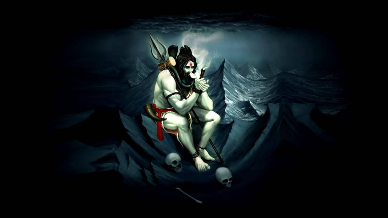 Shiv Tandav Shiva Rygning med tænder Tapet skal forestille Shiva ryge med knogler. Wallpaper