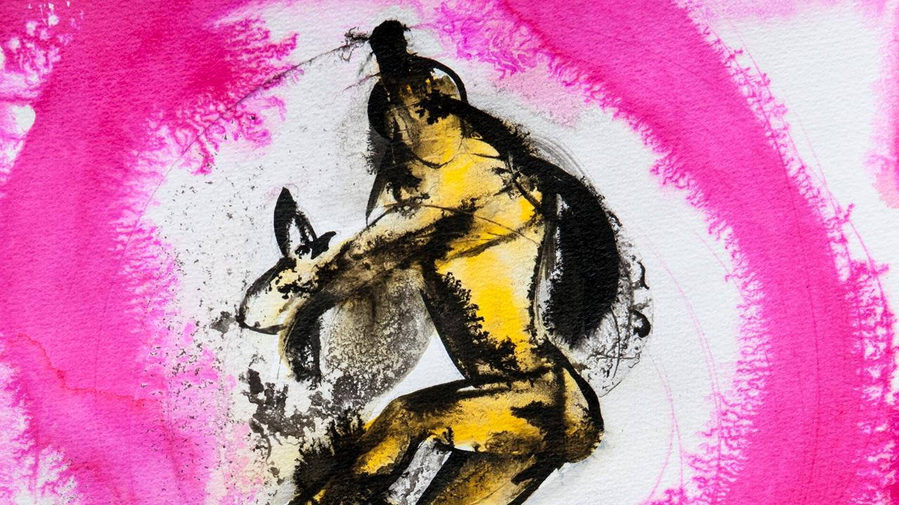 Shiv Tandav Shiva Yellow And Pink Painting Wallpaper