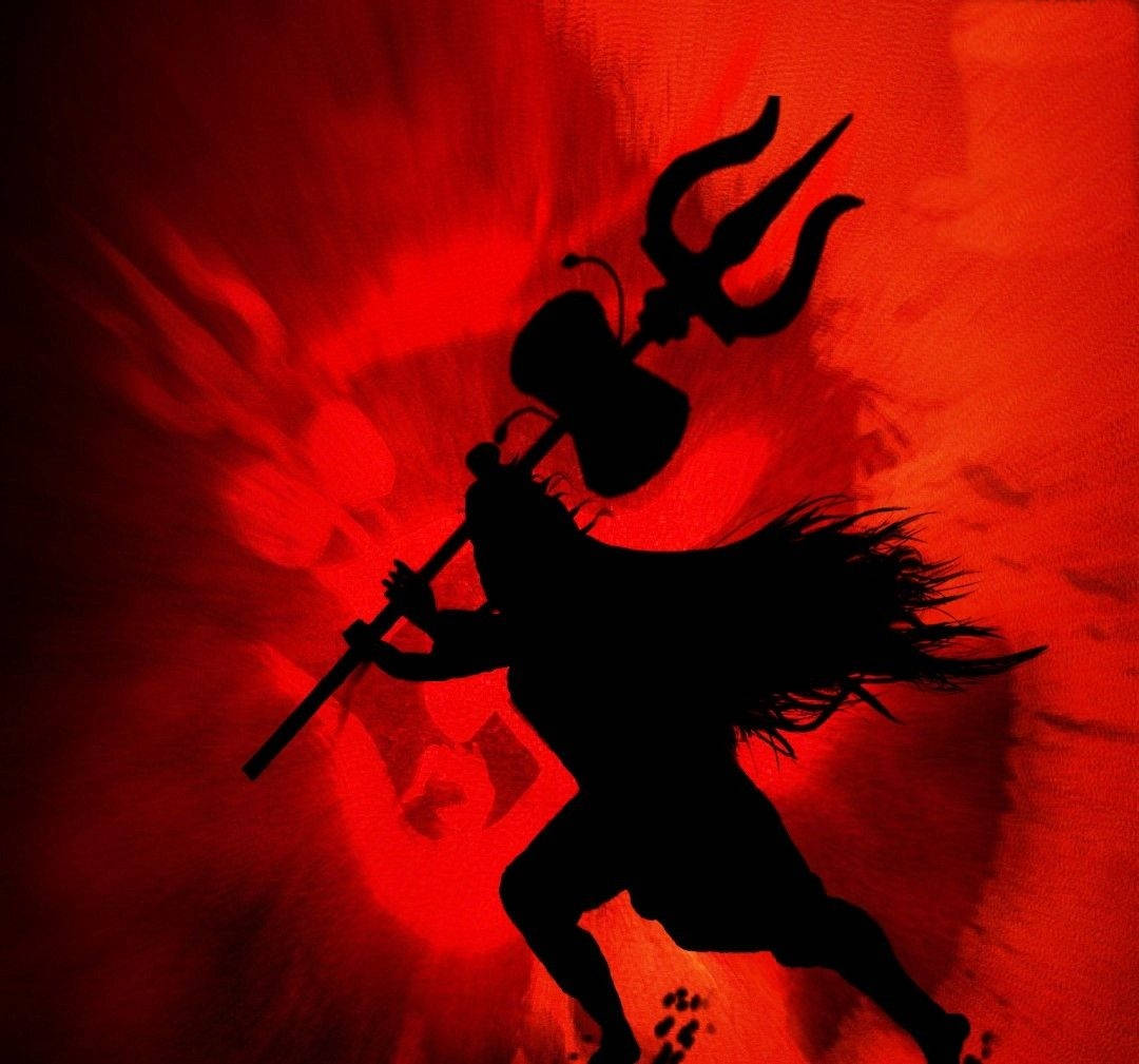 Shiv Tandav Silhouette Red Aesthetic Wallpaper