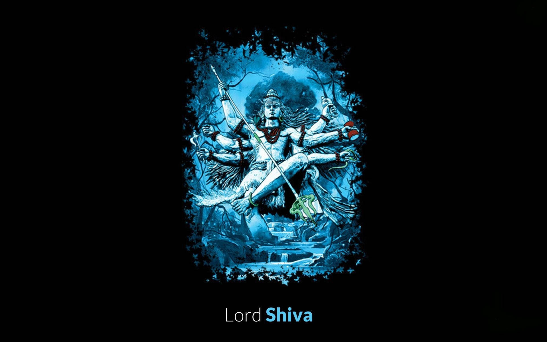 Shiva Black Divinità Della Distruzione A Quattro Braccia Sfondo