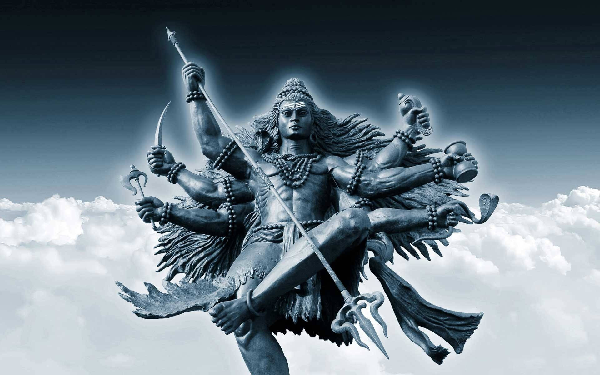 Shivasvart Helig Grå Staty Wallpaper