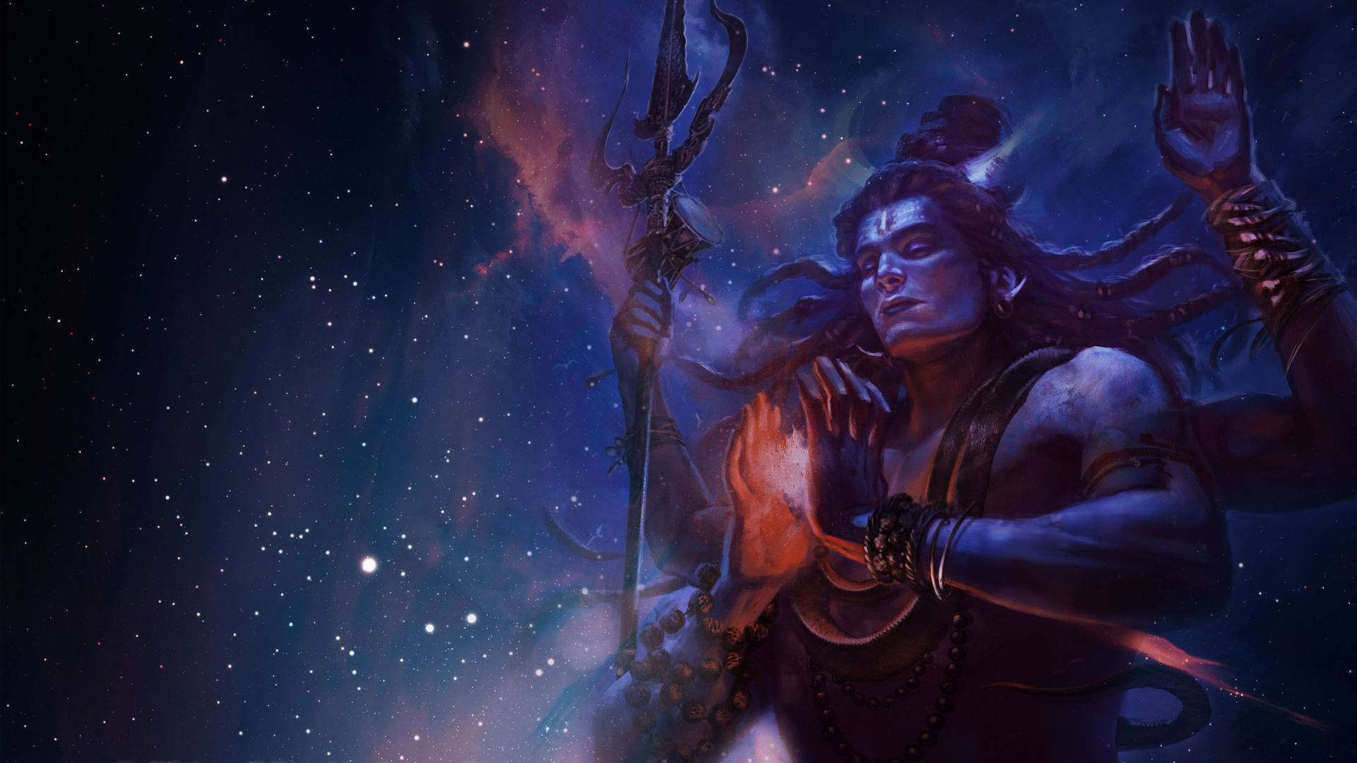 Shiva,deidad Hindú Sagrada En Color Negro. Fondo de pantalla