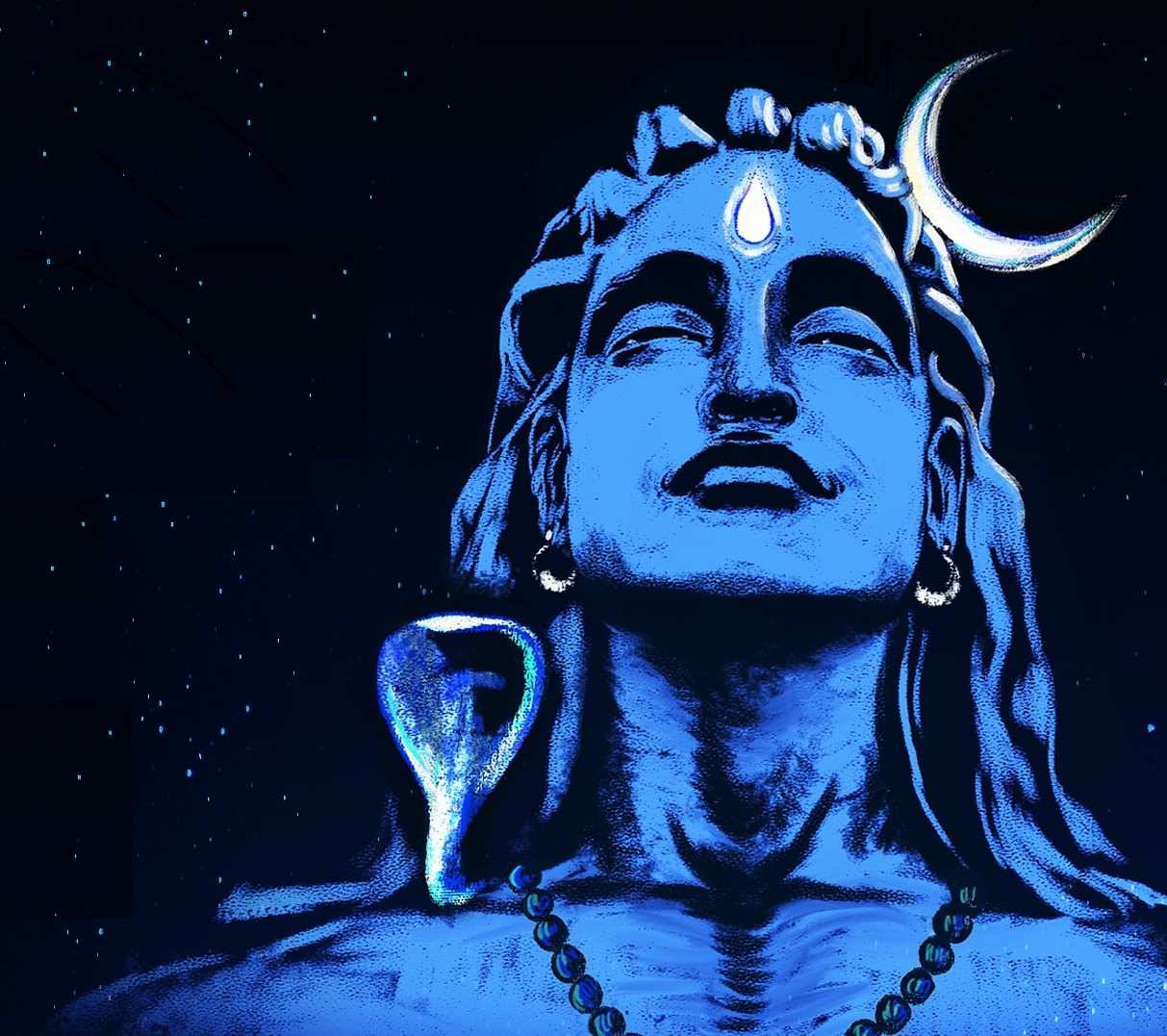 Shiva Sort Med En Cobra Wallpaper