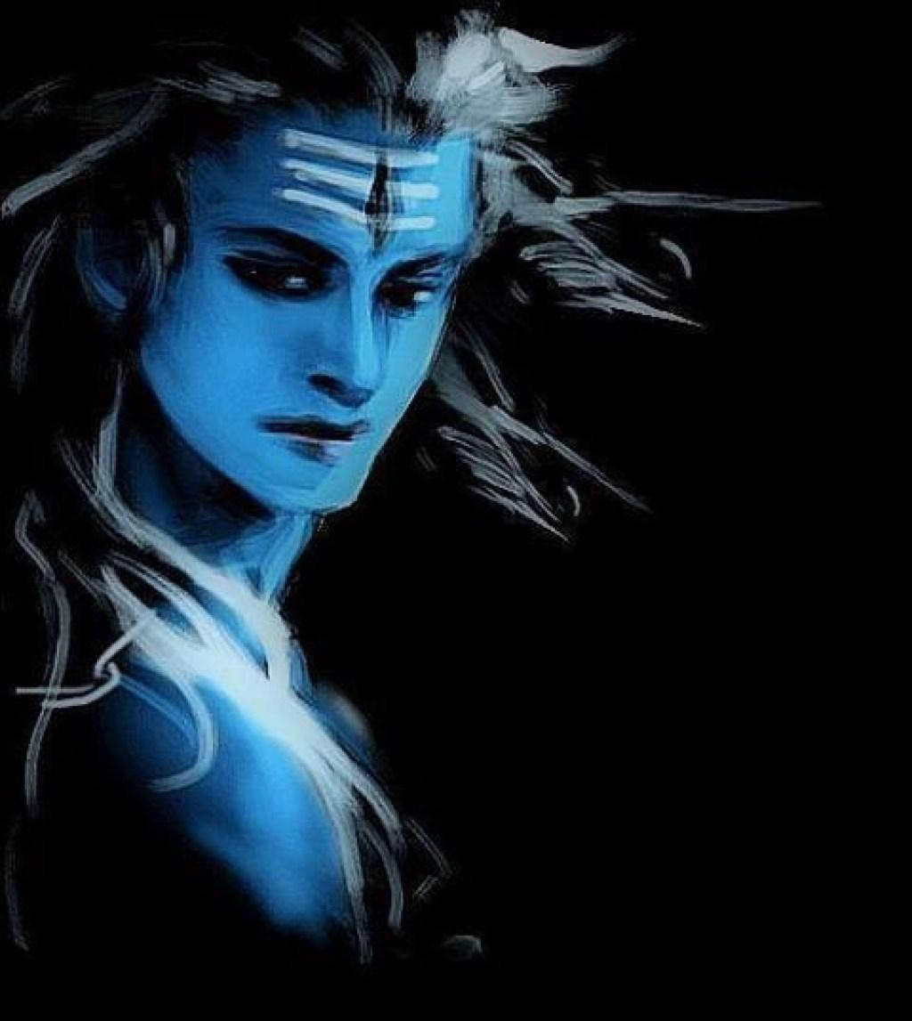 Download Shiva Black With Holy Forehead Marking Wallpaper 