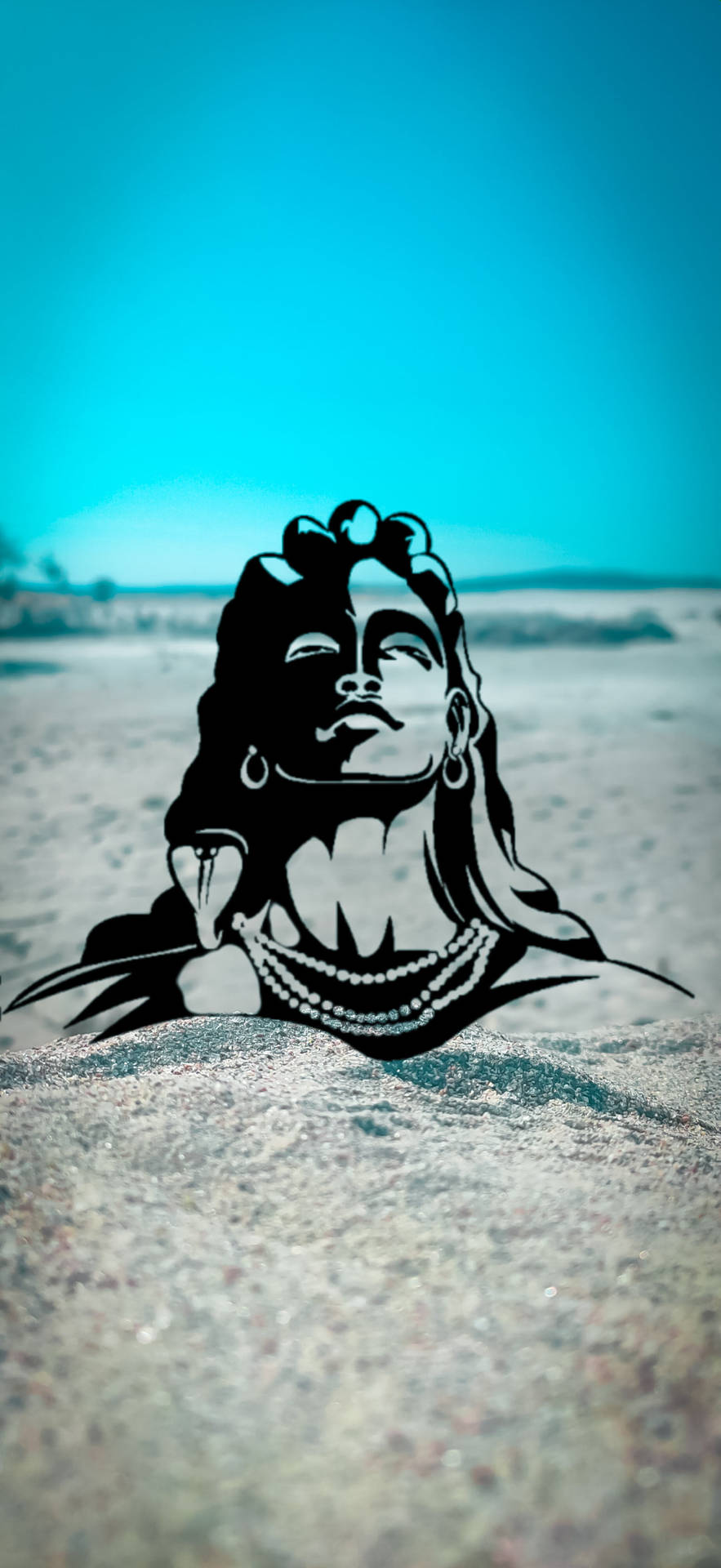 Download Shiva Iphone On Sand Wallpaper | Wallpapers.com