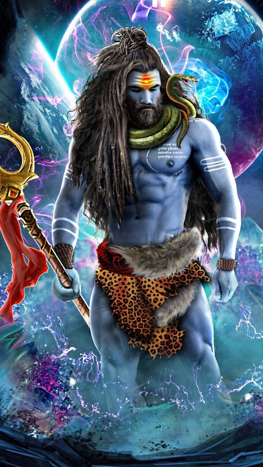 Shiva On Galaxy Wallpaper