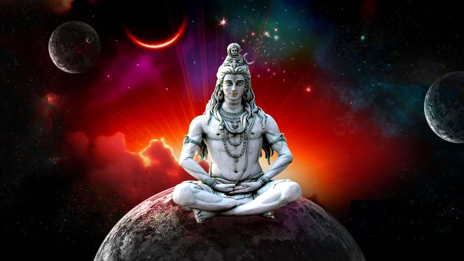 A Lord Shiva Sitting On A Planet