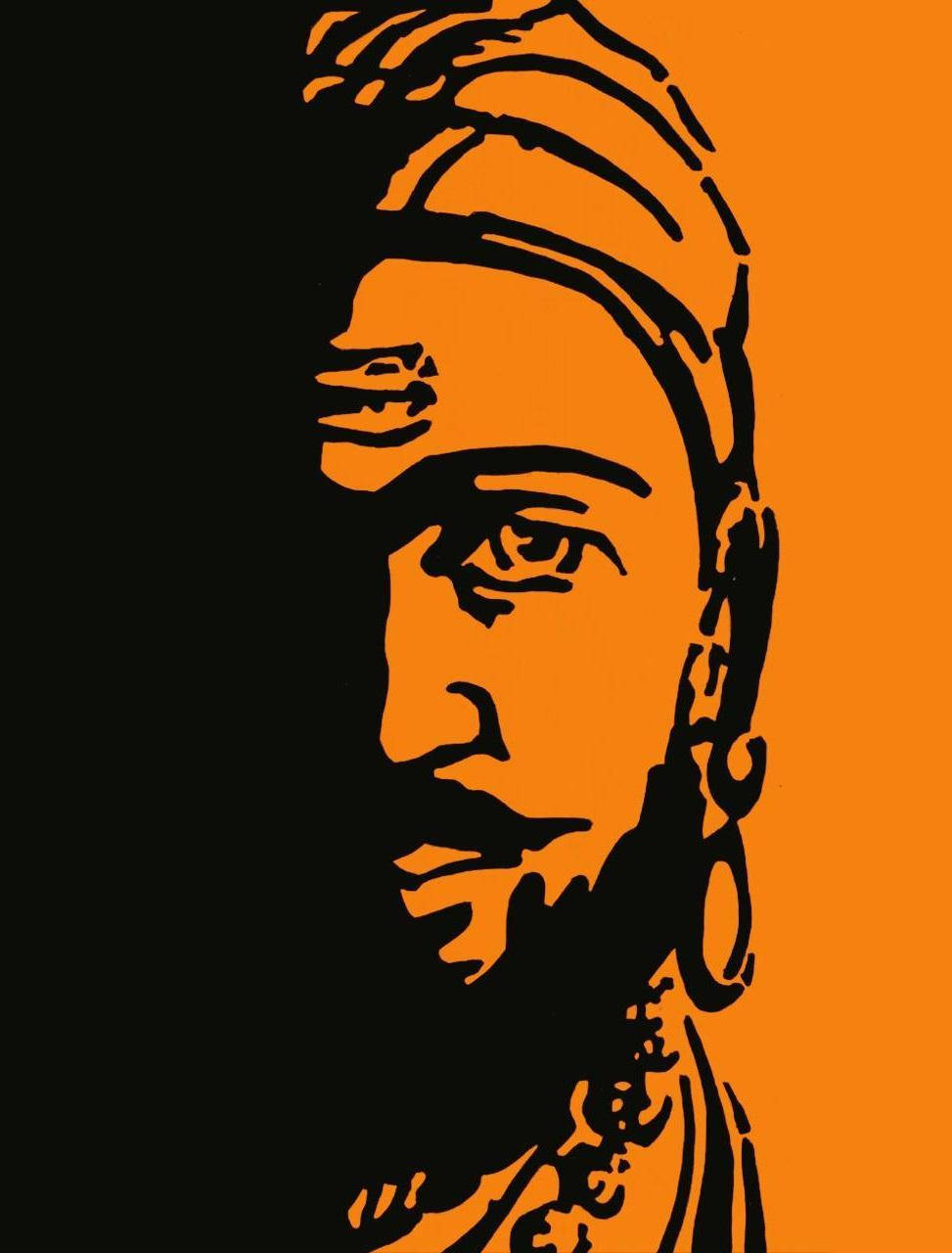 Shivaji Maharaj Orange Art Hd Wallpaper