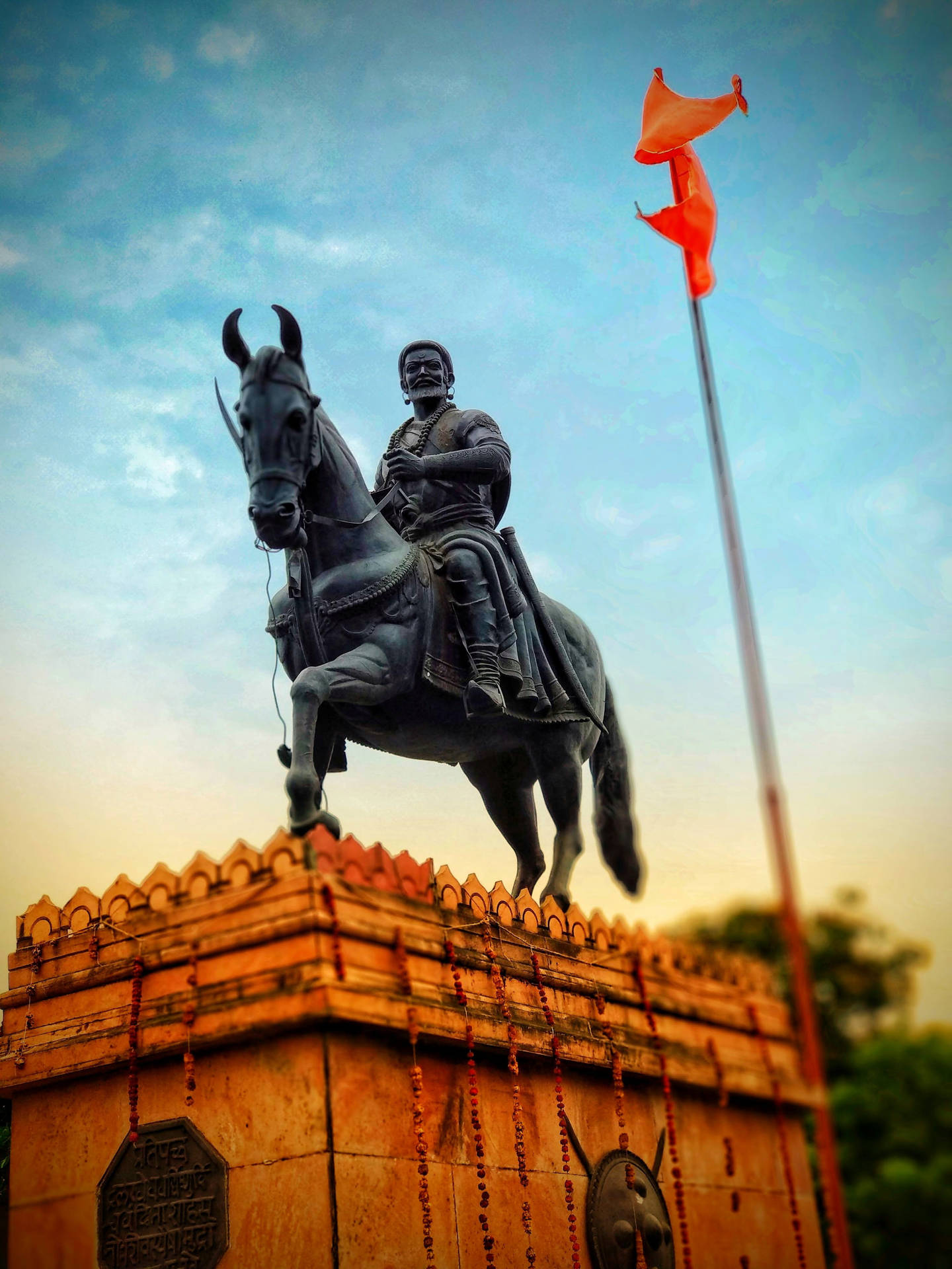 Download Shivaji Maharaj Statue Under The Sky Wallpaper 