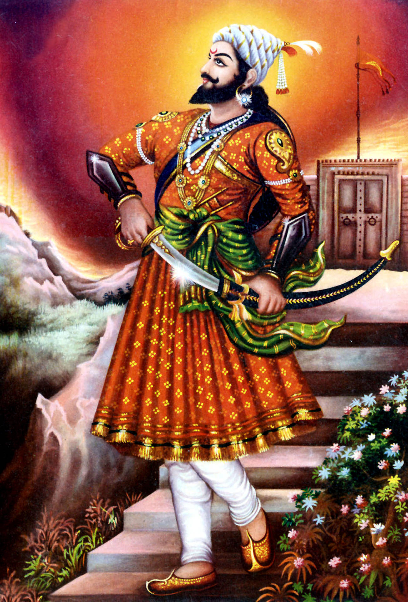 Shivaji Maharaj With Sword Wallpaper