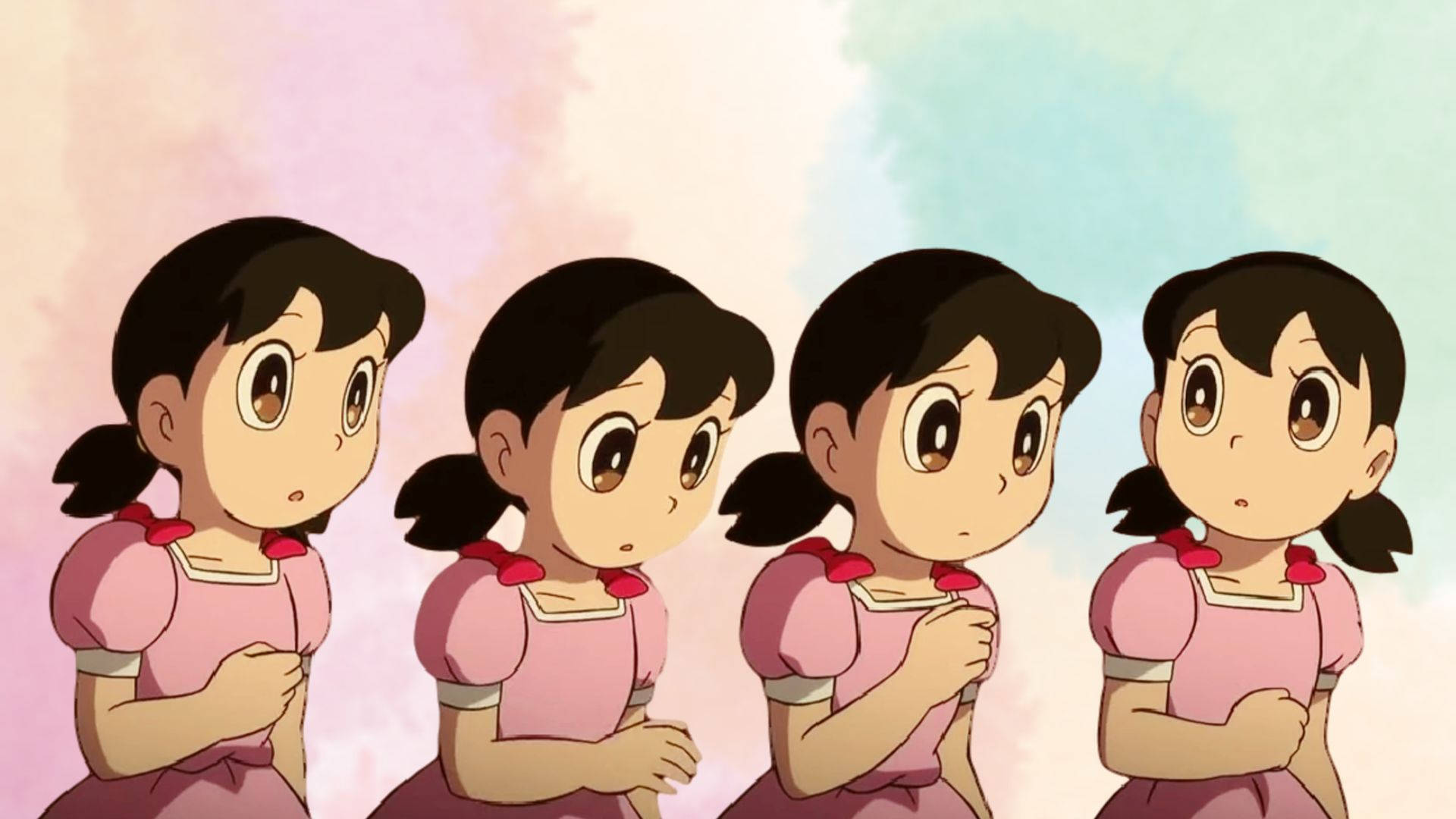 Shizuka Doraemon Four Illustrations Background