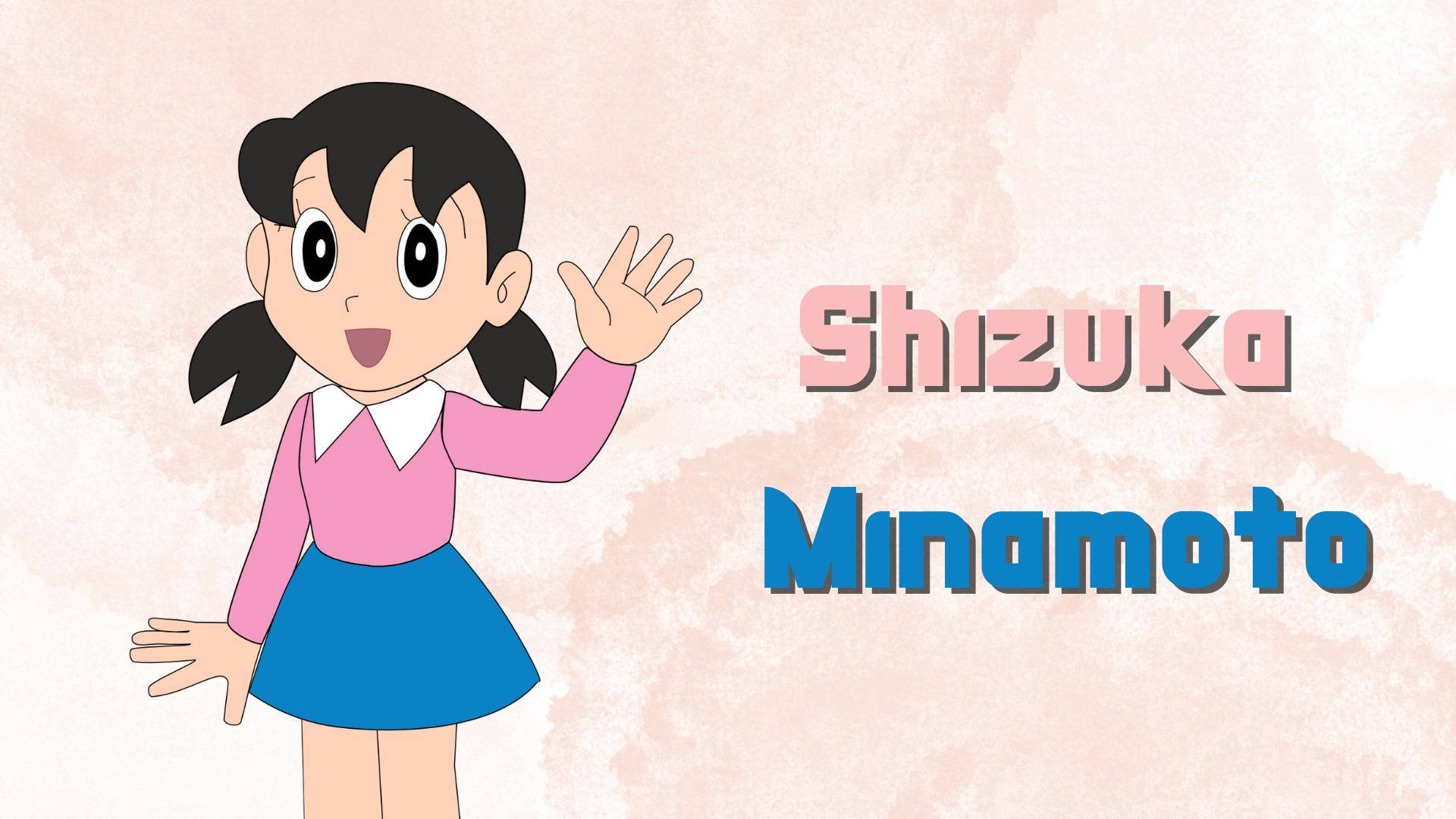 Shizuka Doraemon Pastel Pink Background