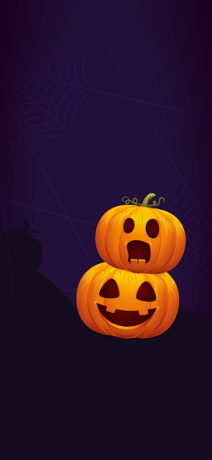 Calabazasorprendida Y Feliz Para Halloween En Iphone. Fondo de pantalla