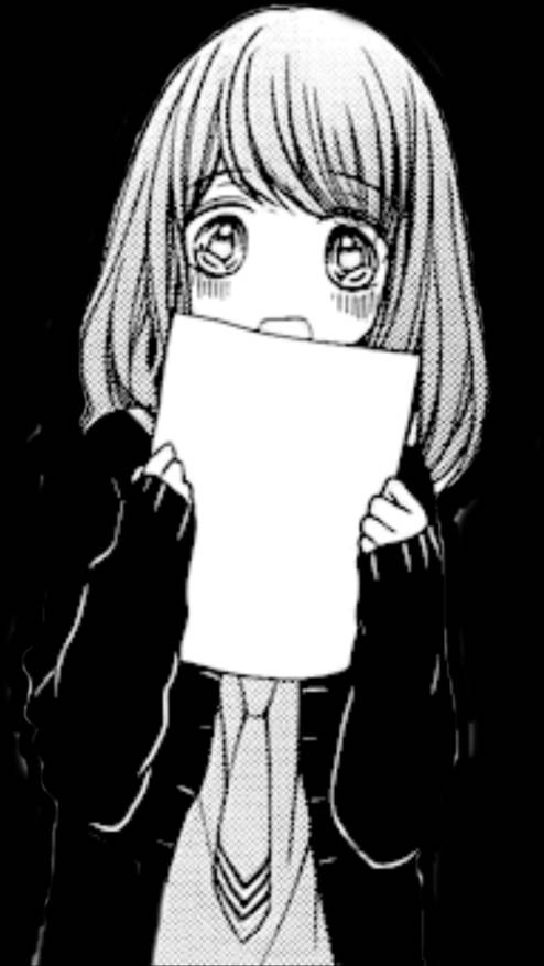 Shocked And Sad Anime Girl Black And White Background